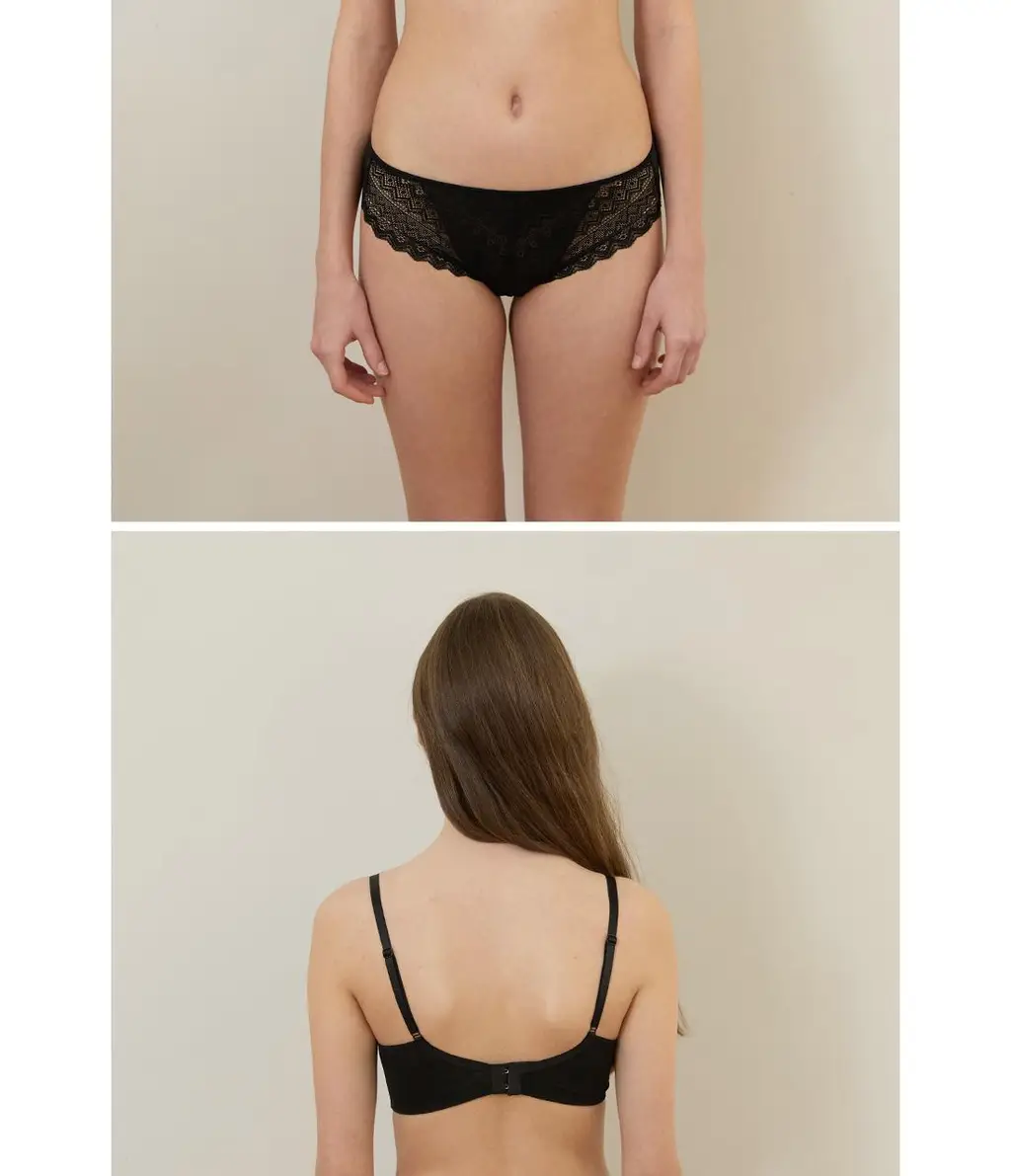 [Wonderbra] 로맨틱 레이스 노와이어 브라팬티 2종세트 블랙 WBW5N19_T 상세페이지 23